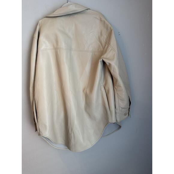 Aritzia Wilfred Faux Leather Long Sleeve Shirt Jacket Ganna Shacket Size Small - Picture 8 of 11